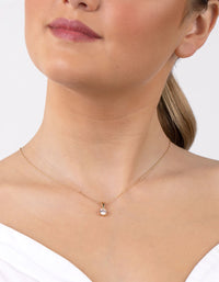 Gold Plated Sterling Silver 1 Carat Cubic Zirconia Necklace - link has visual effect only