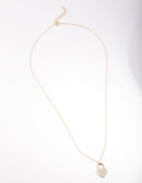 Gold Plated Sterling Silver Pave Love Heart Lock Necklace - link has visual effect only
