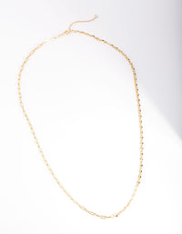 Gold Plated Sterling Silver Half and Half Chain Necklace - link has visual effect only
