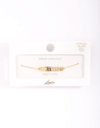 Gold Plated Sterling Silver Geometric Pattern Bracelet - link has visual effect only