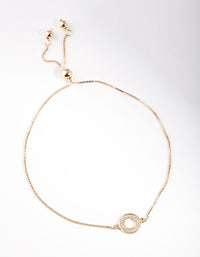 Gold Plated Sterling Silver Open Circle Toggle Bracelet - link has visual effect only