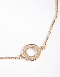 Gold Plated Sterling Silver Open Circle Toggle Bracelet - link has visual effect only