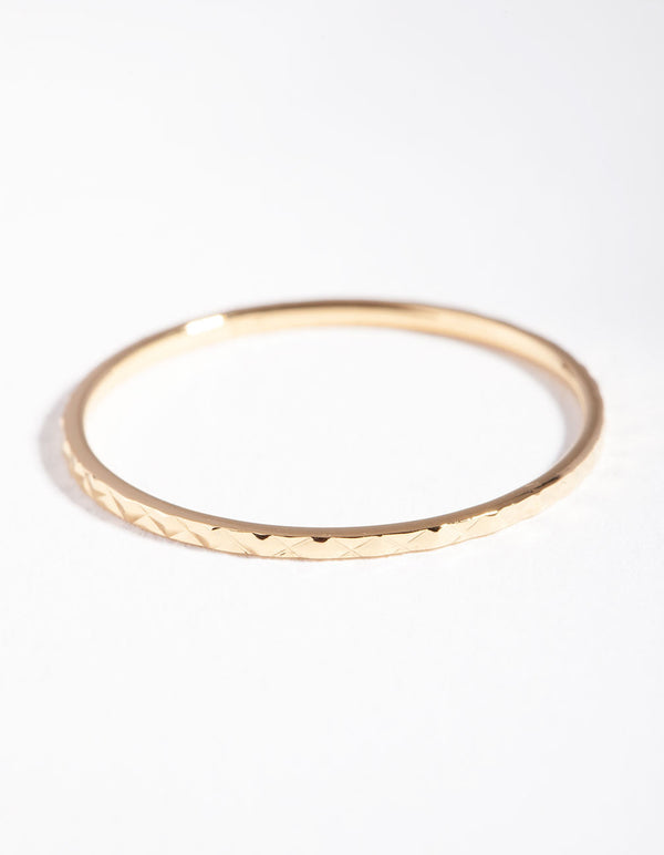 Gold Plated Sterling Silver Fine Textured Ring