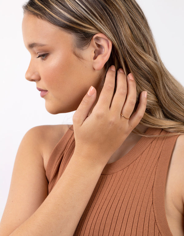 Gold Plated Sterling Silver Fine Textured Ring