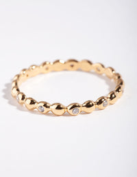 Gold Plated Sterling Silver Diamante Bead Ring - link has visual effect only