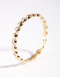 Gold Plated Sterling Silver Diamante Bead Ring - link has visual effect only