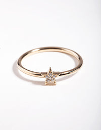 Gold Plated Sterling Silver Pave Star Ring - link has visual effect only