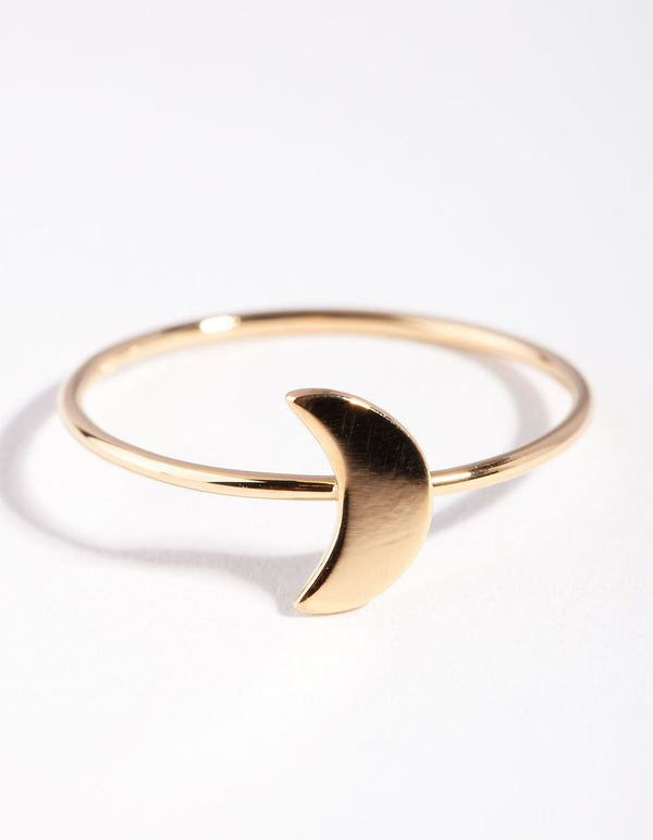 Gold Plated Sterling Silver Moon Ring