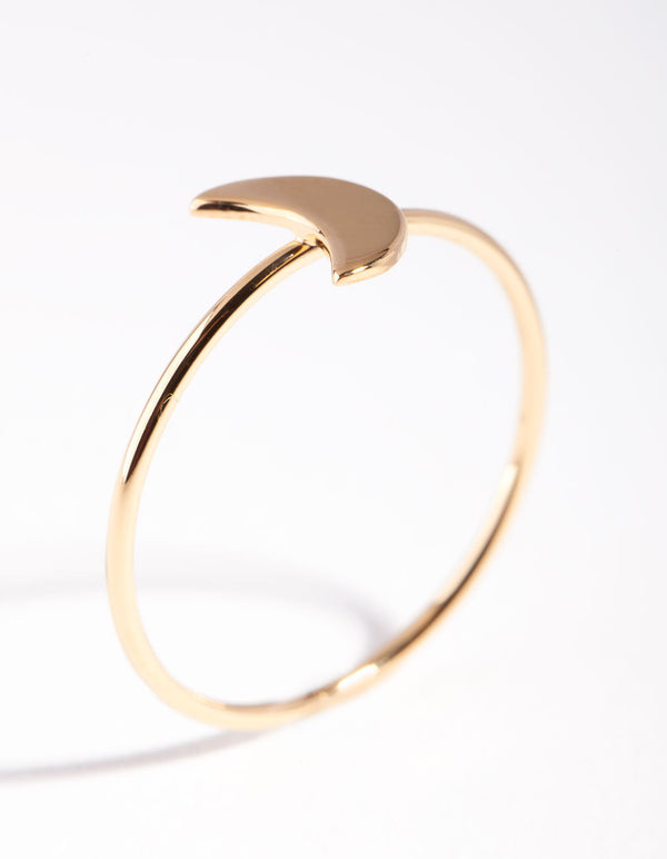 Gold Plated Sterling Silver Moon Ring