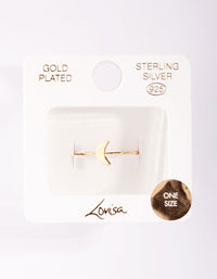 Gold Plated Sterling Silver Moon Ring - link has visual effect only
