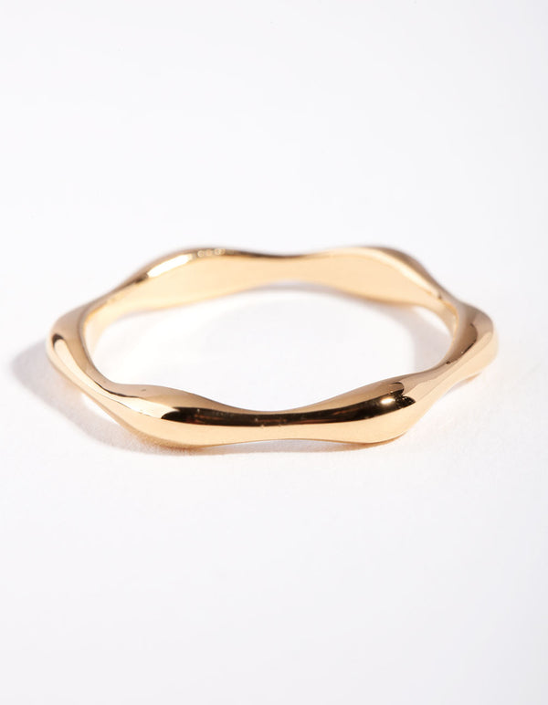 Gold Plated Sterling Silver Bamboo Ring