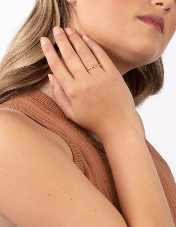 Gold Plated Sterling Silver Bamboo Ring