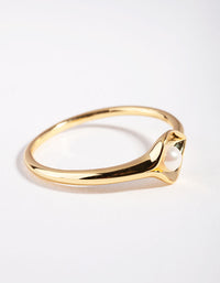 Gold Plated Sterling Silver Pearl Cup Ring - link has visual effect only