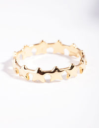 Gold Plated Sterling Silver Star Band Ring - link has visual effect only