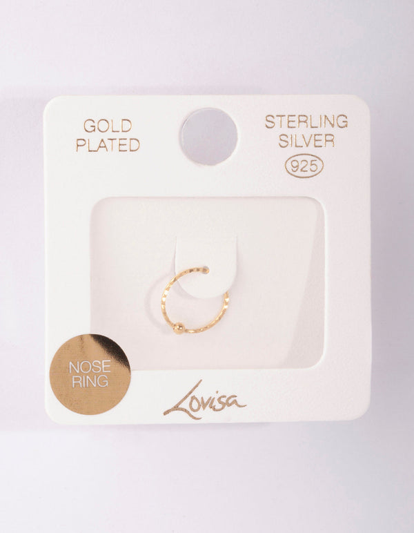 Gold Plated Sterling Silver Spiral Nose Ring