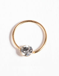 Gold Plated Sterling Silver Medium Crystal Nose Ring - link has visual effect only