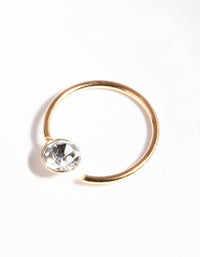 Gold Plated Sterling Silver Medium Crystal Nose Ring - link has visual effect only