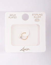 Gold Plated Sterling Silver Medium Crystal Nose Ring - link has visual effect only