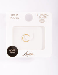 Gold Plated Sterling Silver Fine Nose Ring - link has visual effect only