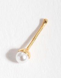 Gold Plated Sterling Silver Pearl Nose Stud - link has visual effect only