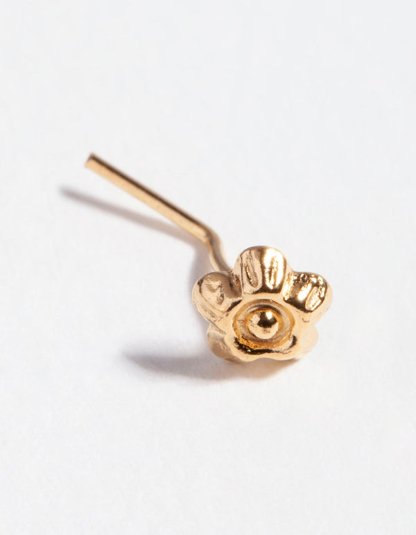 Gold Plated Sterling Silver Flower Nose Stud