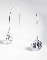 Sterling Silver Cubic Zirconia Drop Hook Earrings - link has visual effect only