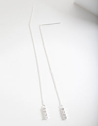 Sterling Silver Cubic Zirconia Thread-Through Earrings - link has visual effect only