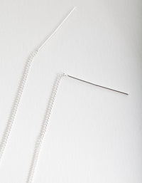 Sterling Silver Cubic Zirconia Thread-Through Earrings - link has visual effect only