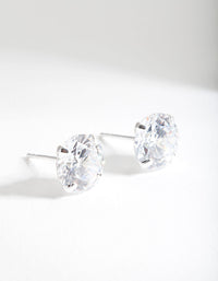 Sterling Silver 3 Carat Cubic Zirconia Stone Earrings - link has visual effect only