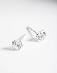 Sterling Silver Cubic Zirconia 1/2 Carat Stud Earrings - link has visual effect only