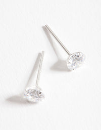Sterling Silver Cubic Zirconia 1/2 Carat Stud Earrings - link has visual effect only