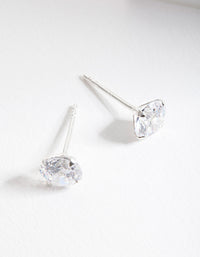 Sterling Silver 1 Carat Cubic Zirconia Stud Earrings - link has visual effect only
