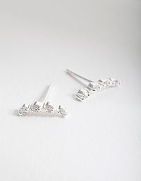 Sterling Silver Cubic Zirconia Crawler 4 Stone Earrings - link has visual effect only
