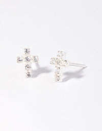 Cubic Zirconia Cross Earrings on Sterling Silver - link has visual effect only