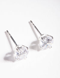 Sterling Silver Cubic Zirconia 1 Carat Stud Earrings - link has visual effect only