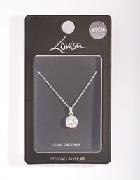 2 Carat Cubic Zirconia Sterling Silver Pendant Necklace - link has visual effect only