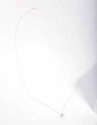 Sterling Silver Cubic Zirconia 1 Carat Stone Necklace - link has visual effect only