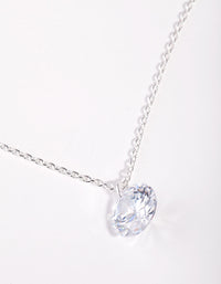 Sterling Silver Cubic Zirconia 1 Carat Stone Necklace - link has visual effect only