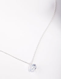 Sterling Silver Cubic Zirconia 1 Carat Stone Necklace - link has visual effect only