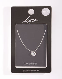 Sterling Silver Cubic Zirconia Cage Necklace - link has visual effect only