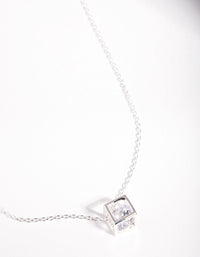 Sterling Silver Cubic Zirconia Cage Necklace - link has visual effect only