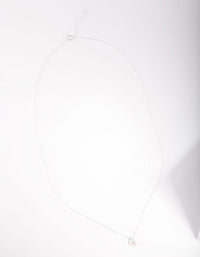 Sterling Silver Cubic Zirconia Pear Halo Necklace - link has visual effect only