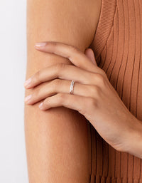 Sterling Silver Cubic Zirconia Twisted Ring 2 Pack - link has visual effect only