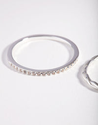 Sterling Silver Cubic Zirconia Twisted Ring 2 Pack - link has visual effect only