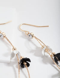 Black and White Flower Drop Earrings - link has visual effect only