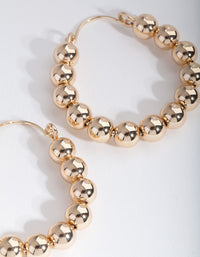Gold Beaded Hoop Earrings - link has visual effect only