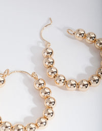 Gold Beaded Hoop Earrings - link has visual effect only