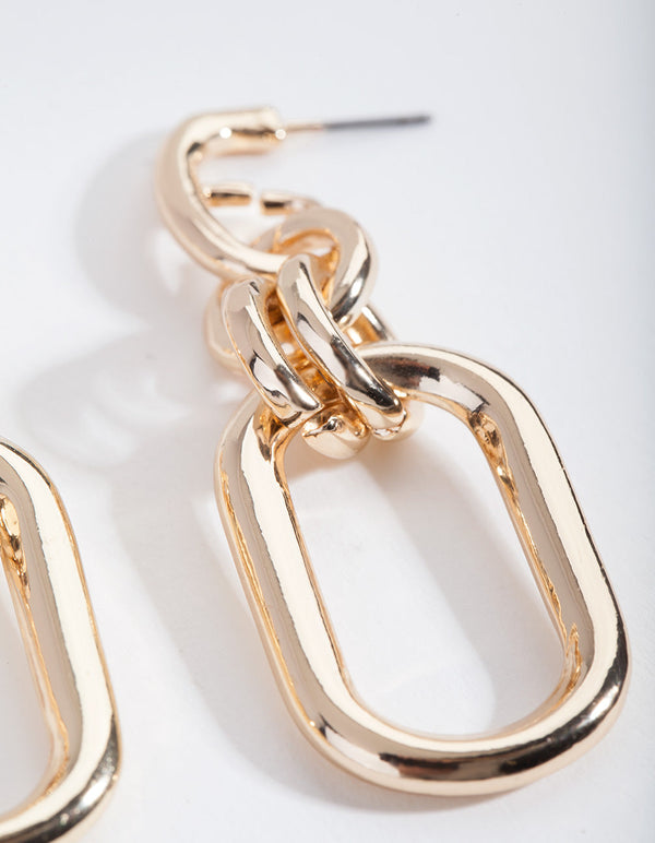 Gold Chunky Chain Link Earrings