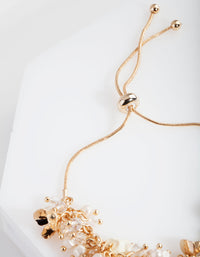 Gold Flower Pearl Bracelet - link has visual effect only