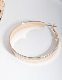 Gold Half Glitter Hoop Earrings - link has visual effect only